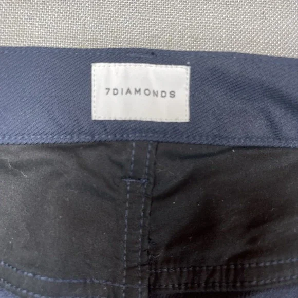 7 Diamonds Baron 5 Pocket Pants Mens Size 34x30 Navy Blue Straight Fit Stretch - Picture 5 of 11